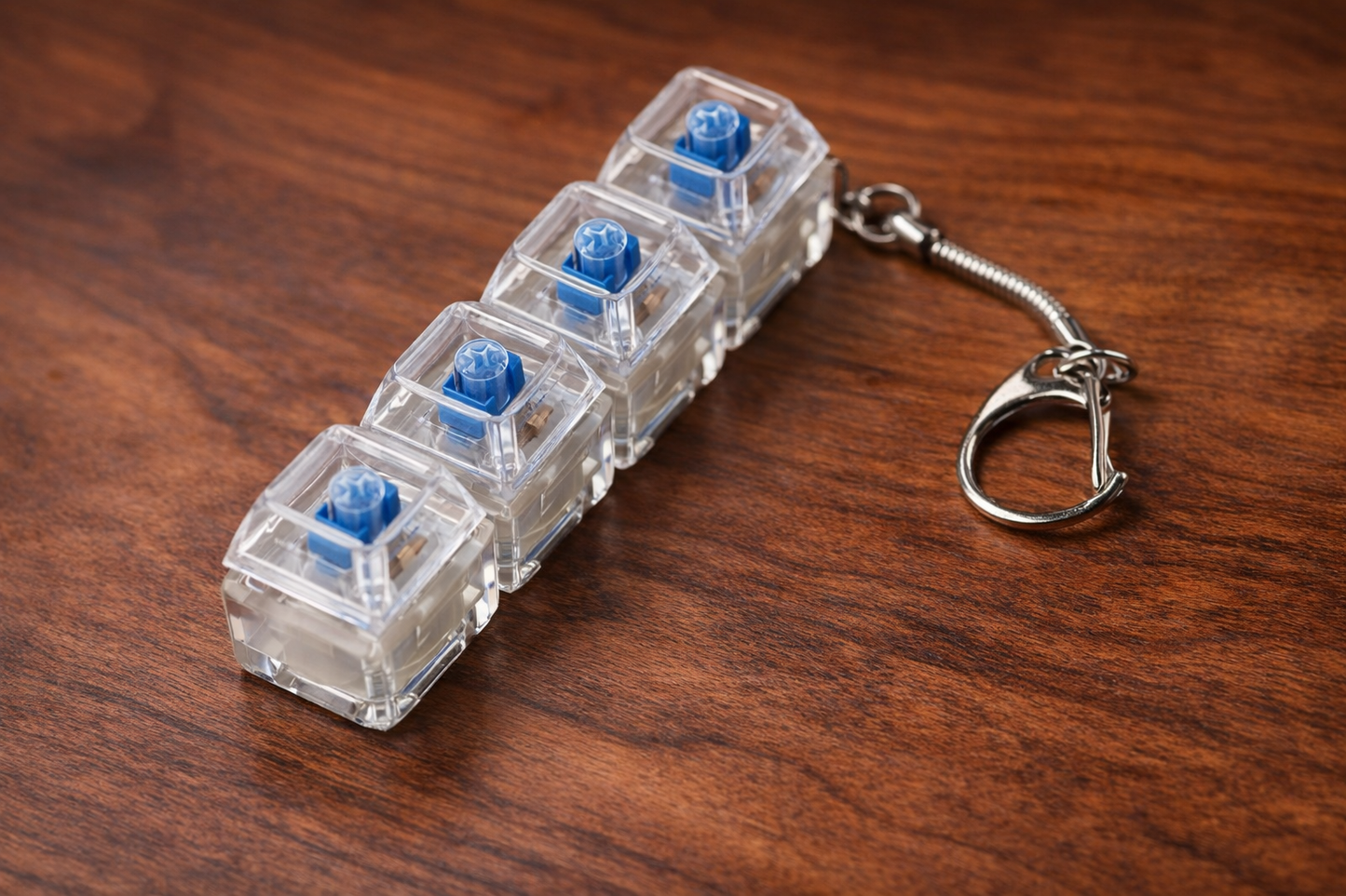 Mechanical Stress Relief Keychain – 4-Button Clicker Keyboard Fidget for Relaxation