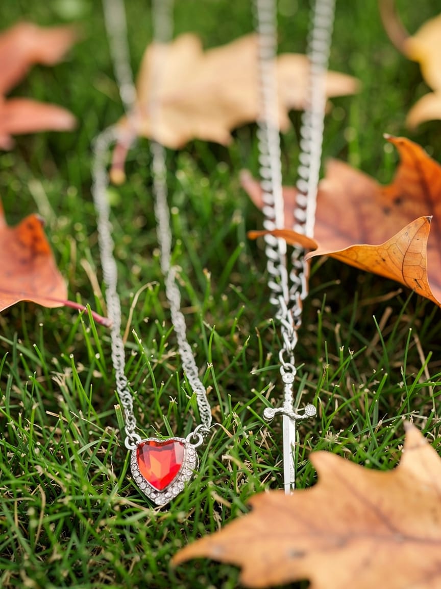 Heart and Sword Necklace Set | Meaningful Couple Gift