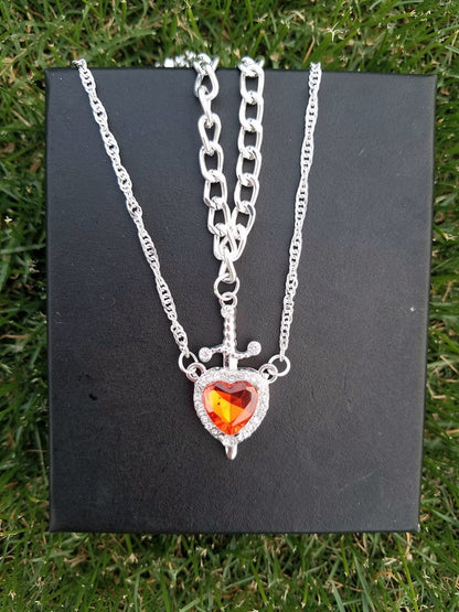 Heart and Sword Necklace Set | Meaningful Couple Gift